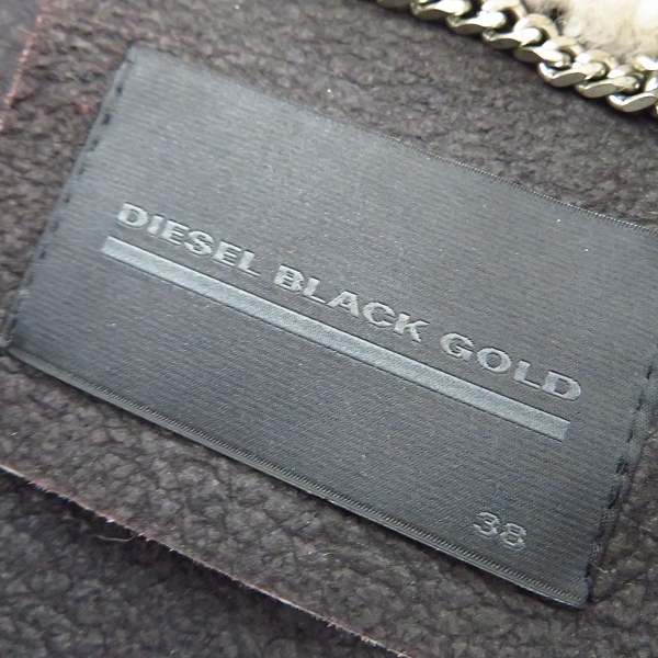 実際に弊社で買取させて頂いたDIESEL BLACK GOLD/ディーゼル ブラック ゴールド ムートン レザー ジャケット/38の画像 2枚目