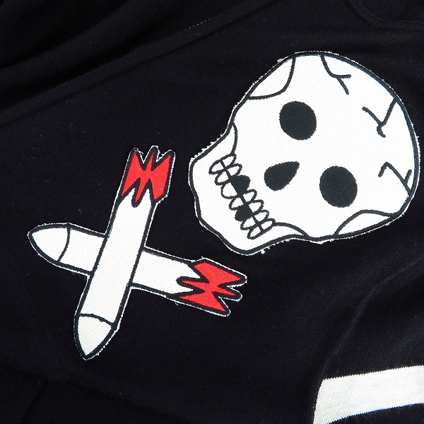 実際に弊社で買取させて頂いたHYDROGEN/ハイドロゲン スカルワッペン 刺繍 ジップアップ ニットパーカー S の画像 5枚目