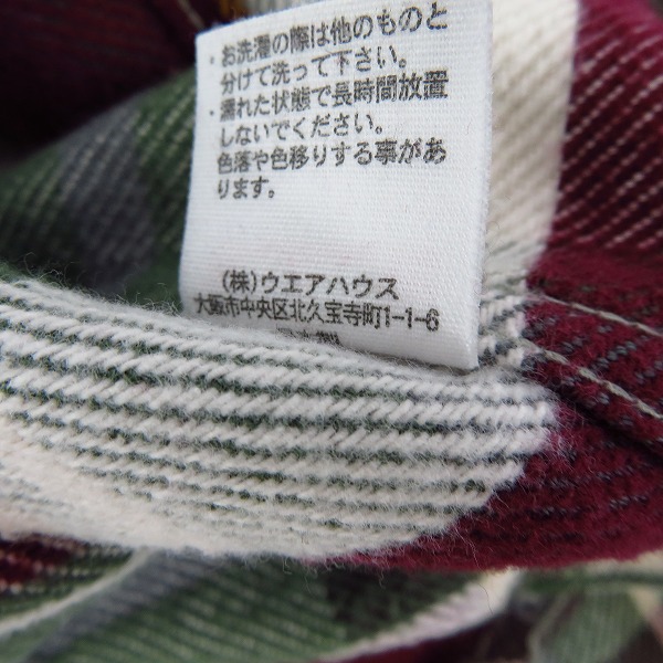 実際に弊社で買取させて頂いたWAREHOUSE/ウェアハウス DUBBLEWORKS/ダブルワークス 日本製チェック柄シャツ 38の画像 4枚目