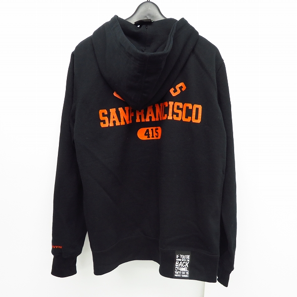 実際に弊社で買取させて頂いたBackChannel/バックチャンネル ジップアップパーカー バックプリント ブラック/オレンジ Mの画像 1枚目