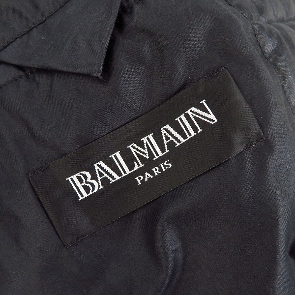 実際に弊社で買取させて頂いたBALMAIN/バルマン 12AW バイカーダウンジャケット ネイビー 44の画像 2枚目