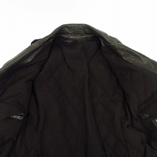 実際に弊社で買取させて頂いたBALMAIN/バルマン ダブルライダースレザージャケット ブラックの画像 6枚目