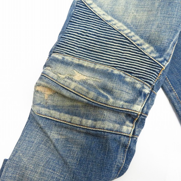 実際に弊社で買取させて頂いたBALMAIN/バルマン 13AW バイカーデニムパンツ ダメージ加工 T500 B983V/30の画像 8枚目