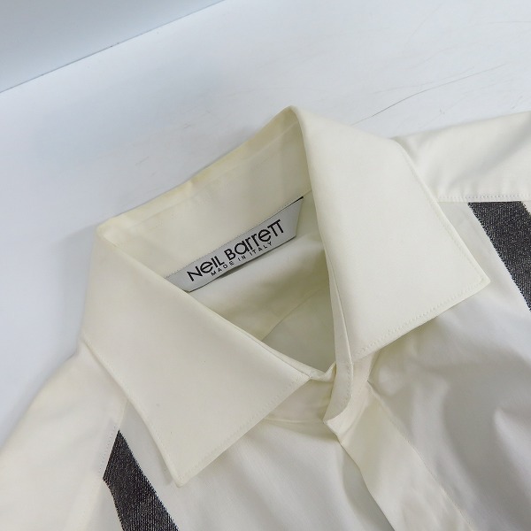 実際に弊社で買取させて頂いたNeil Barrett/ニールバレット ドレスシャツ 長袖シャツ ホワイト/Sの画像 6枚目