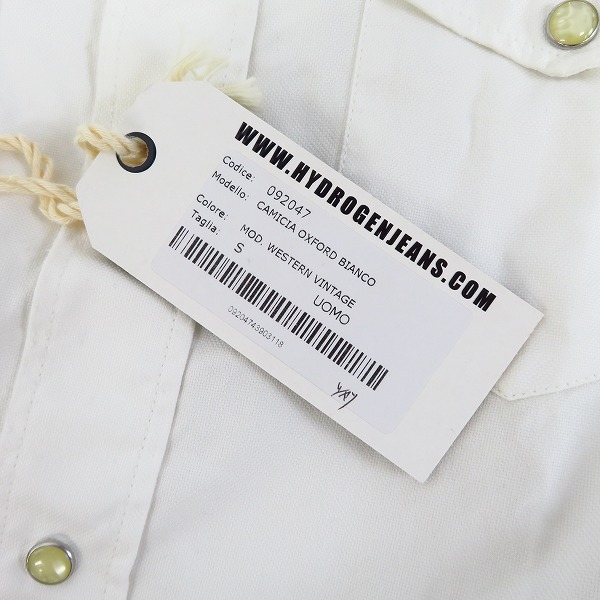 実際に弊社で買取させて頂いたHYDROGEN/ハイドロゲン ワッペン刺繍 カジュアルウエスタンシャツ ホワイト/Sの画像 5枚目