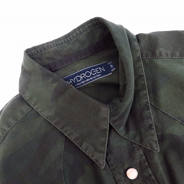 実際に弊社で買取させて頂いたHYDROGEN/ハイドロゲン カモフラ/迷彩柄 ロングスリーブ/長袖 ミリタリーシャツ Size：Sの画像 5枚目