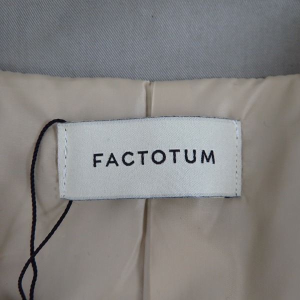 実際に弊社で買取させて頂いた【未使用】FACTOTUM/ファクトタム 19SS タイプライターチンツ加工オーバーコート 01030337 48の画像 2枚目