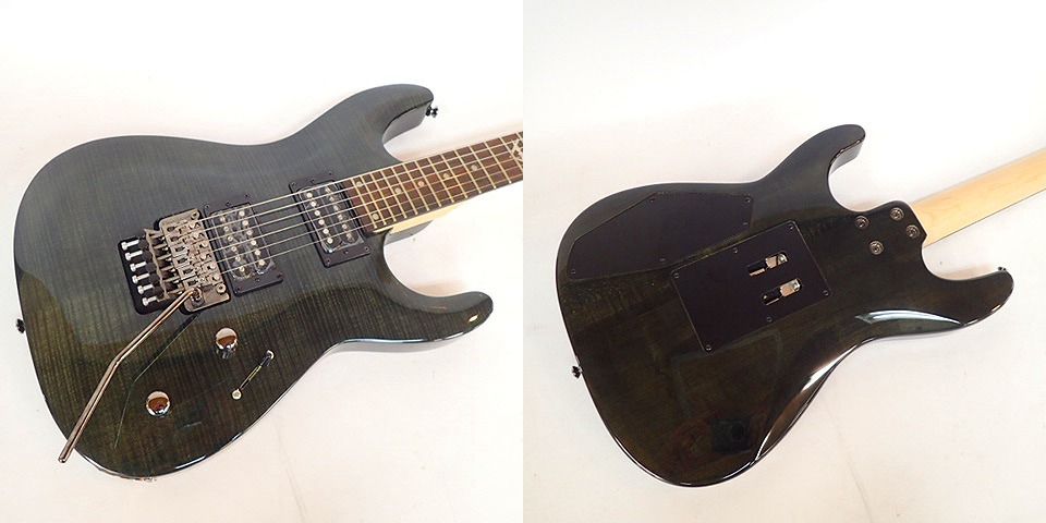 実際に弊社で買取させて頂いた★【難あり】Dean/ディーン Custom 350 Floyd Trans Black C350F TBK エレキギター ハードケース付きの画像 6枚目