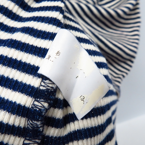 実際に弊社で買取させて頂いたBLUE BLUE/ブルーブルー インディゴノースリーブスウェット/ボーダー柄タンクトップ 1/M 2点セットの画像 5枚目