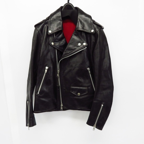 実際に弊社で買取させて頂いたISAMUKATAYAMA BACKLASH/バックラッシュ ダブルライダースジャケット ホーインレザー 1642-01 S