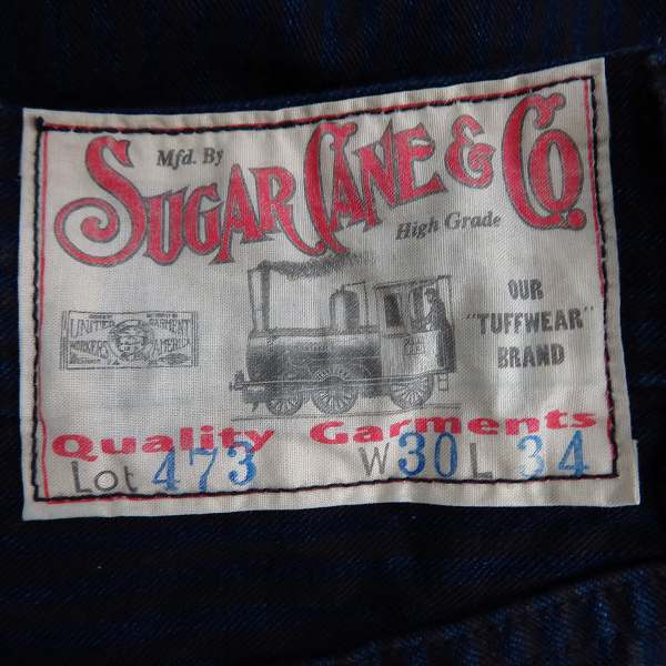 実際に弊社で買取させて頂いたSUGAR CANE/シュガーケーン ヒッコリーパンツ 473 SC41473/W30L34の画像 2枚目