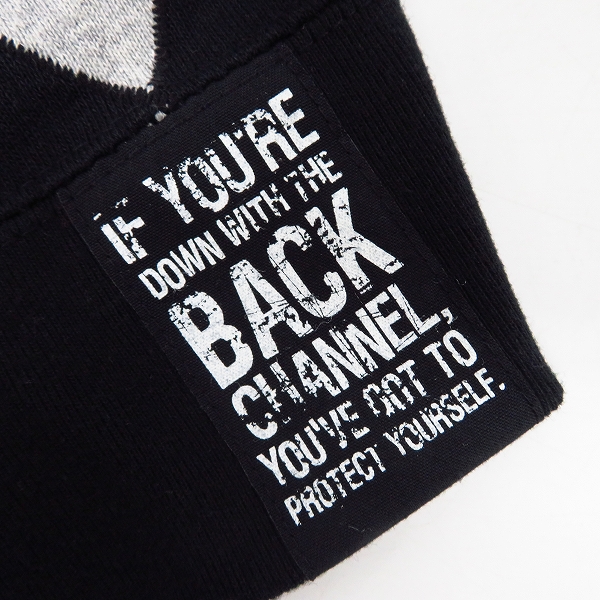 実際に弊社で買取させて頂いたBackChannel/バックチャンネル ジップアップパーカー ダイヤチェック ブラック/グレー Lの画像 7枚目