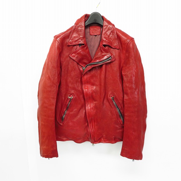 実際に弊社で買取させて頂いたBACKLASH/バックラッシュ ジャパンホース 製品染め ダブルライダースジャケット/2