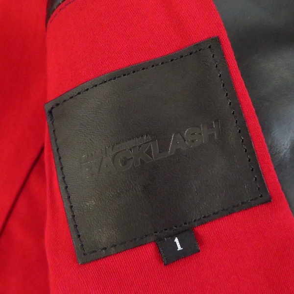 実際に弊社で買取させて頂いたISAMUKATAYAMA BACKLASH/バックラッシュ ダブルライダースジャケット ホーインレザー 1642-01 Sの画像 2枚目