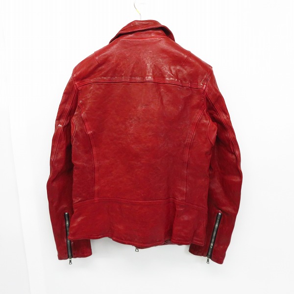 実際に弊社で買取させて頂いたBACKLASH/バックラッシュ ジャパンホース 製品染め ダブルライダースジャケット/2の画像 1枚目