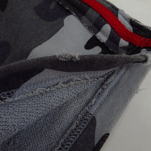 実際に弊社で買取させて頂いたHYDROGEN/ハイドロゲン 迷彩 赤ライン スウェット ハーフパンツ/Sの画像 9枚目