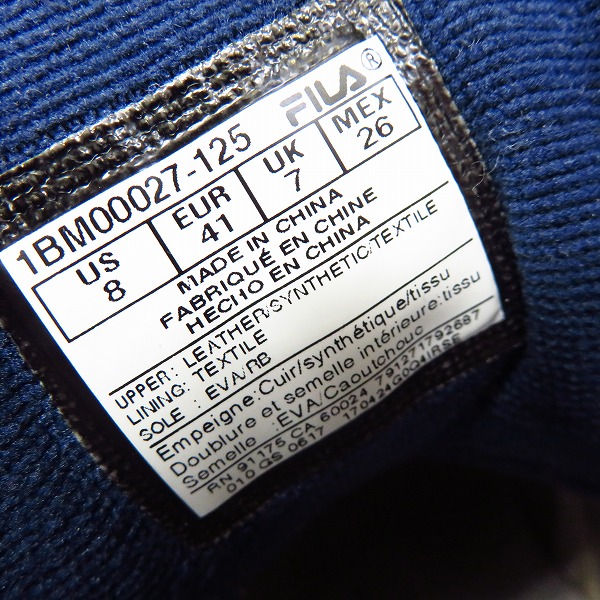 実際に弊社で買取させて頂いたFILA/フィラ SPOILER ハイカットスニーカー 1BM00027-125/26の画像 5枚目