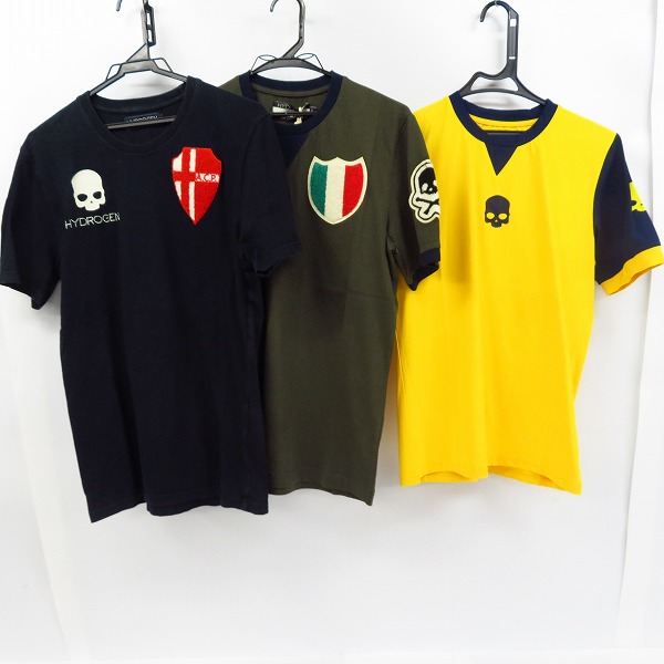 実際に弊社で買取させて頂いたHYDROGEN/ハイドロゲン ワッペン付 ハーフスリーブ/半袖 カットソー/Tシャツ Size：XS/S 3点セット