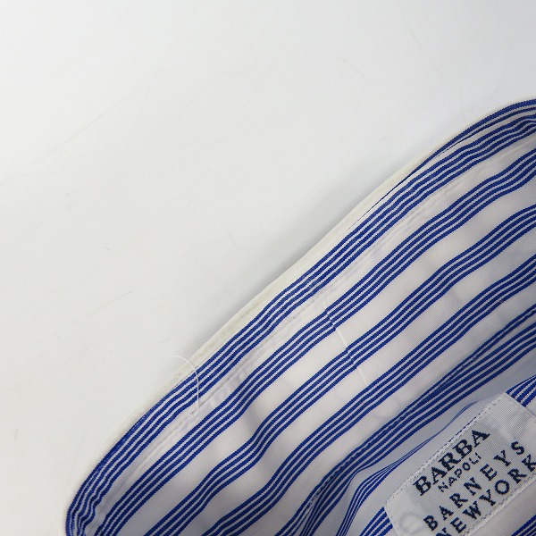 実際に弊社で買取させて頂いたBARBA×BARNEYS NEWYORK/バルバ×バーニーズニューヨーク ストライプ柄 ドレスシャツ/39の画像 6枚目