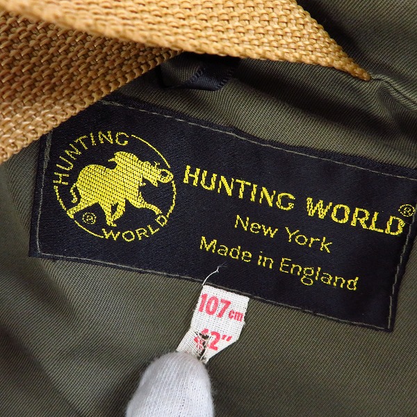 実際に弊社で買取させて頂いたHUNTING WORLD/ハンティングワールド コットン ミリタリージャケット カーキ/42の画像 2枚目