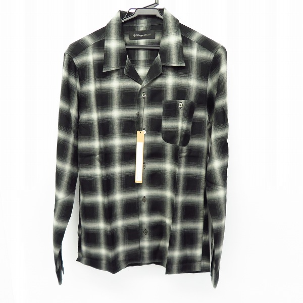 実際に弊社で買取させて頂いた【未使用】Lounge Lizard/ラウンジリザード OMBRAY CHECK SHIRTS/オンブレチェックシャツ BLACK/4256/1