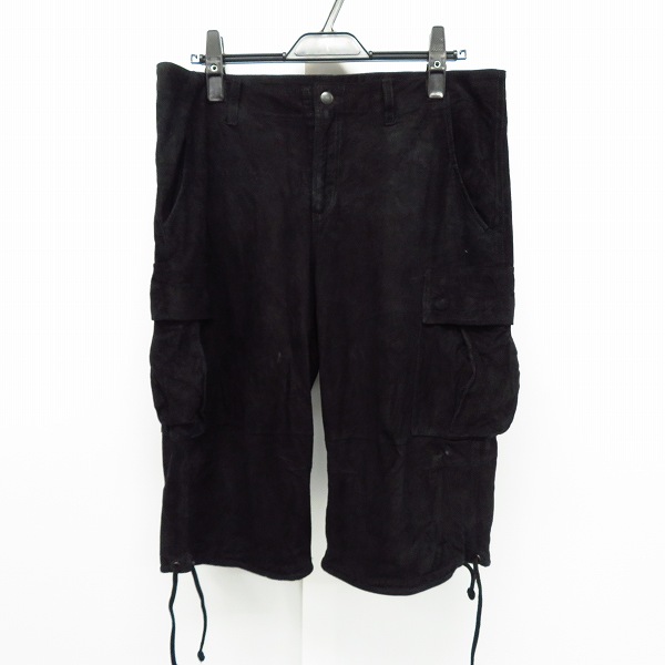 実際に弊社で買取させて頂いたBACKLASH/バックラッシュ カンガルーレザー 立体 クロップドハーフパンツ ショーツ 1067-05 