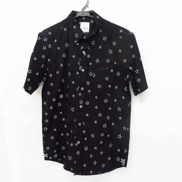 実際に弊社で買取させて頂いたuniform experiment/ユニフォームエクスペリメント スタープリント ボタンダウンシャツ ブラック UE-150083/2