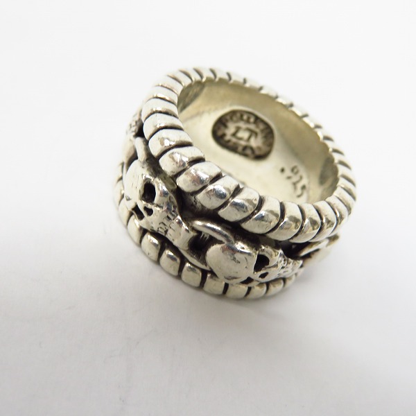 実際に弊社で買取させて頂いたLEATHERS AND TREASURES/レザーズ アンド トレジャーズ リボルビングスカル リング 21.5号