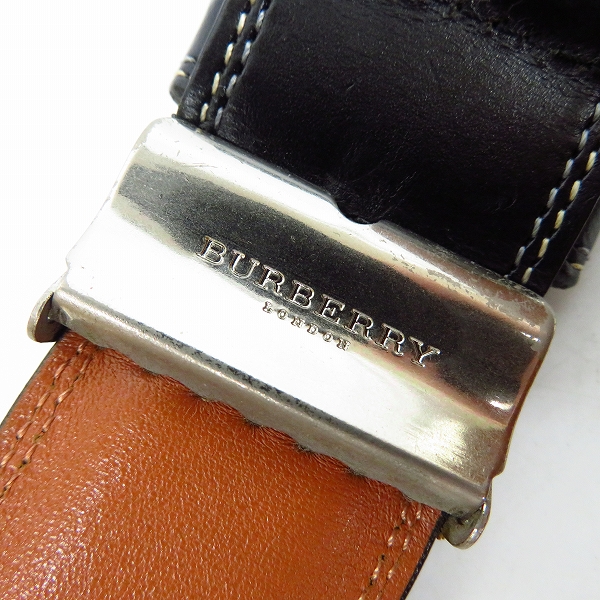 実際に弊社で買取させて頂いたBURBERRY LONDON/バーバリー ロンドン レザーベルト ブラックの画像 2枚目