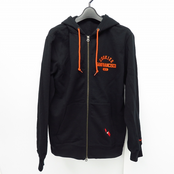 実際に弊社で買取させて頂いたBackChannel/バックチャンネル ジップアップパーカー バックプリント ブラック/オレンジ M