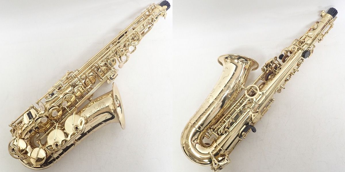 実際に弊社で買取させて頂いた★H.SELMER/セルマー アルトサックス SUPER ACTION 80/SA80/スーパーアクション80 SERIE II 彫刻有り マウスピース/ケース付の画像 2枚目