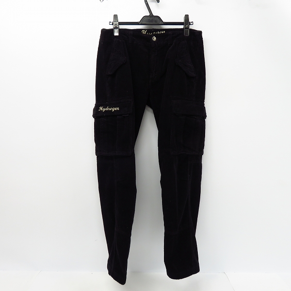実際に弊社で買取させて頂いた【JPタグ】HYDROGEN/ハイドロゲン ロゴ刺繍 コーデュロイカーゴパンツ ブラック/黒 Size：30 