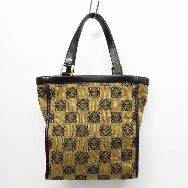 実際に弊社で買取させて頂いたLOEWE/ロエベ ロゴ総柄 キャンバス×レザー ハンドバッグの画像 1枚目