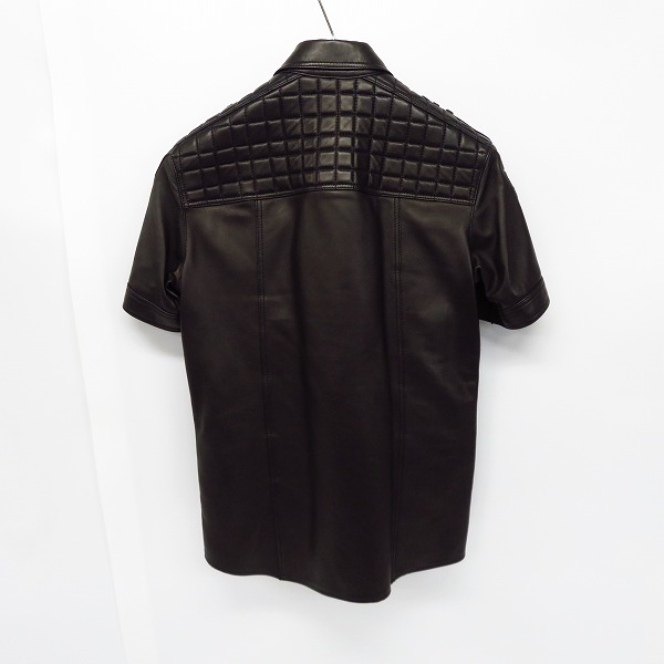 実際に弊社で買取させて頂いた【未使用】BALMAIN/バルマン 14SS キルティングバイカーレザーシャツジャケット 46の画像 1枚目