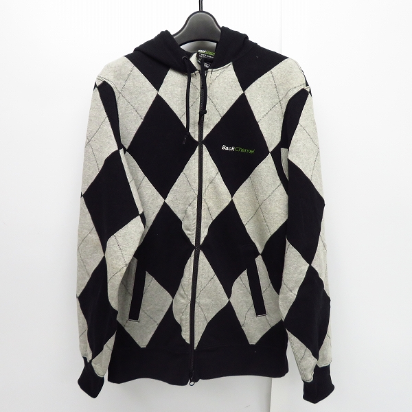 実際に弊社で買取させて頂いたBackChannel/バックチャンネル ジップアップパーカー ダイヤチェック ブラック/グレー L