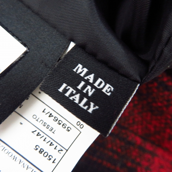 実際に弊社で買取させて頂いたHYDROGEN×Luigi Bianchi/ハイドロゲン×ルイジビアンキ 中綿チェック柄フーディージャケット 46の画像 5枚目