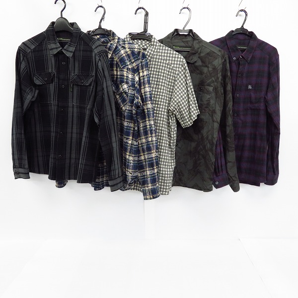 実際に弊社で買取させて頂いたBackChannel/バックチャンネル 長袖/半袖 チェックシャツ M/L 5点セット