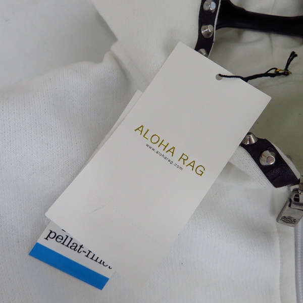 実際に弊社で買取させて頂いたLucien pellat-finet/ルシアンペラフィネ ジップアップパーカー スタッズ バックスカル ホワイト EVH1141/XSの画像 6枚目