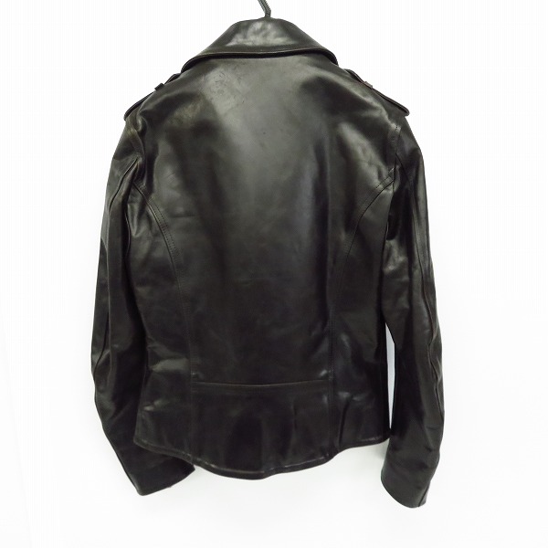 実際に弊社で買取させて頂いたISAMUKATAYAMA BACKLASH/バックラッシュ ダブルライダースジャケット ホーインレザー 1642-01 Sの画像 1枚目