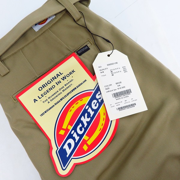 実際に弊社で買取させて頂いた【未使用】FACTOTUM×DICKIES/ファクトタム×ディッキーズ 1タックロングベルトチノスラックス BEIGE/09050136/46の画像 8枚目