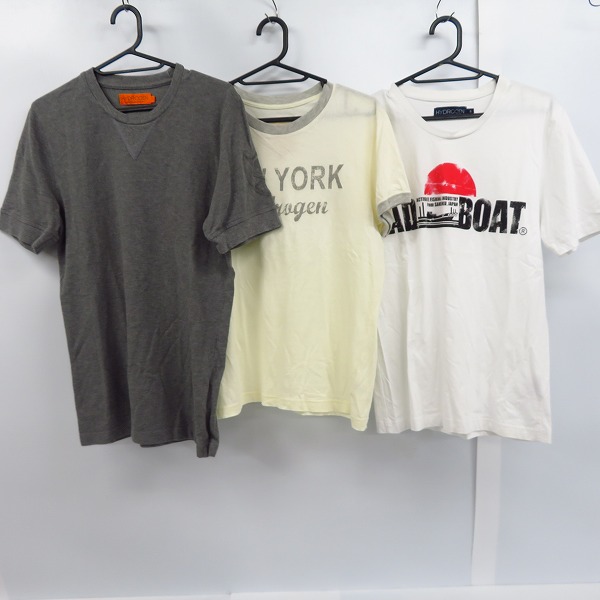 実際に弊社で買取させて頂いたHYDROGEN/ハイドロゲン 無地 プリント 半袖Tシャツ S/3点セット