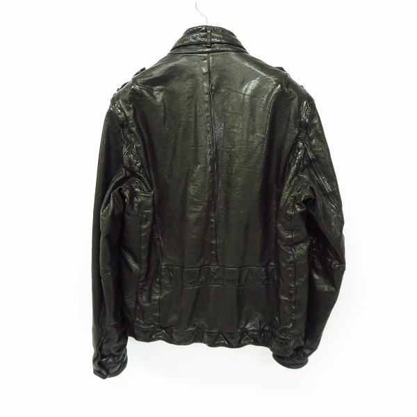 実際に弊社で買取させて頂いたNeil Barrett/ニールバレット シワ加工 バッファローレザー シングル ライダース ジャケット/M の画像 1枚目