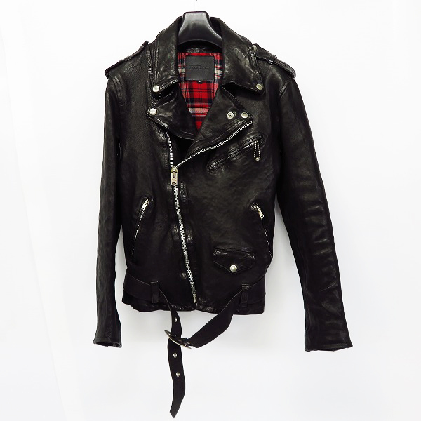 実際に弊社で買取させて頂いたBACKLASH/バックラッシュ ダブルライダース ドイツカーフ製品染め 1324-03/2