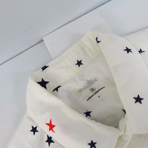 実際に弊社で買取させて頂いたuniform experiment/ユニフォームエクスペリメント スタープリント ボタンダウンシャツ UE-110041/2の画像 5枚目