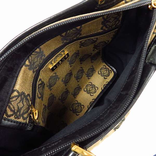 実際に弊社で買取させて頂いたLOEWE/ロエベ ロゴ総柄 キャンバス×レザー ハンドバッグの画像 3枚目