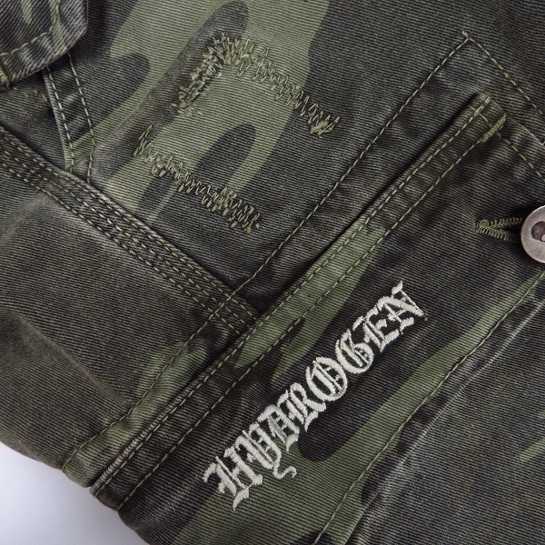 実際に弊社で買取させて頂いたHYDROGEN/ハイドロゲン カモフラ/迷彩柄 スカル刺繍  コットン カーゴパンツ Size：29の画像 5枚目