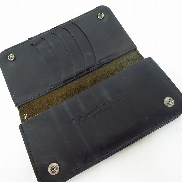 実際に弊社で買取させて頂いたHTC/HOLLYWOOD TRADING CO/エイチティーシー 長財布/ロングウォレット レザー スタッズの画像 3枚目