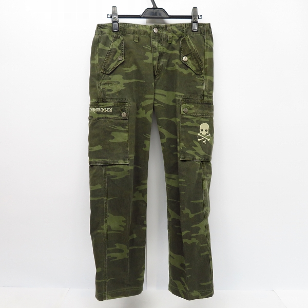 実際に弊社で買取させて頂いたHYDROGEN/ハイドロゲン カモフラ/迷彩柄 スカル刺繍  コットン カーゴパンツ Size：29