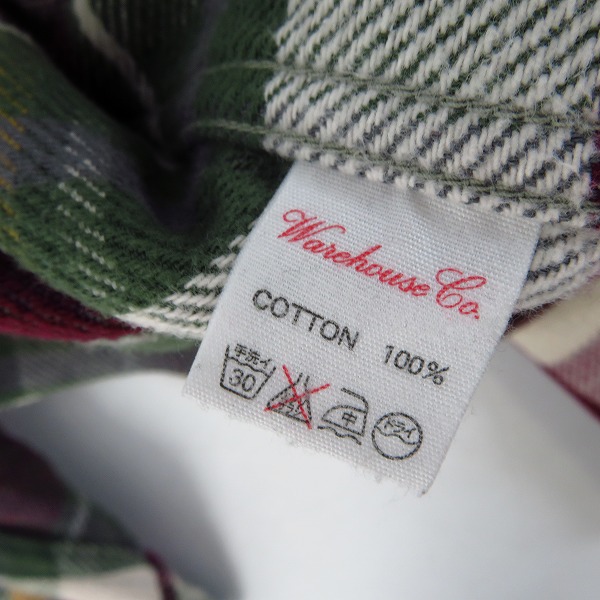 実際に弊社で買取させて頂いたWAREHOUSE/ウェアハウス DUBBLEWORKS/ダブルワークス 日本製チェック柄シャツ 38の画像 3枚目