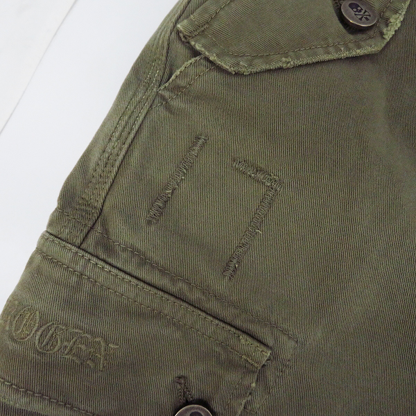 実際に弊社で買取させて頂いた【JPタグ】HYDROGEN/ハイドロゲン スカル刺繍 コットン カーゴパンツ Size：30の画像 8枚目